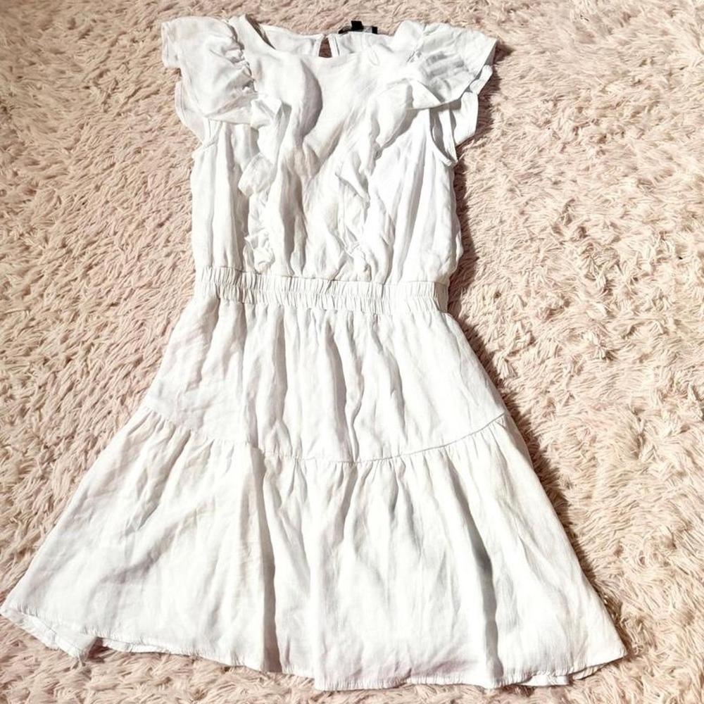 White Ruffle Angel Core Bridal Prairie Boho Clean Girl Mini Dress Womens S Fairy